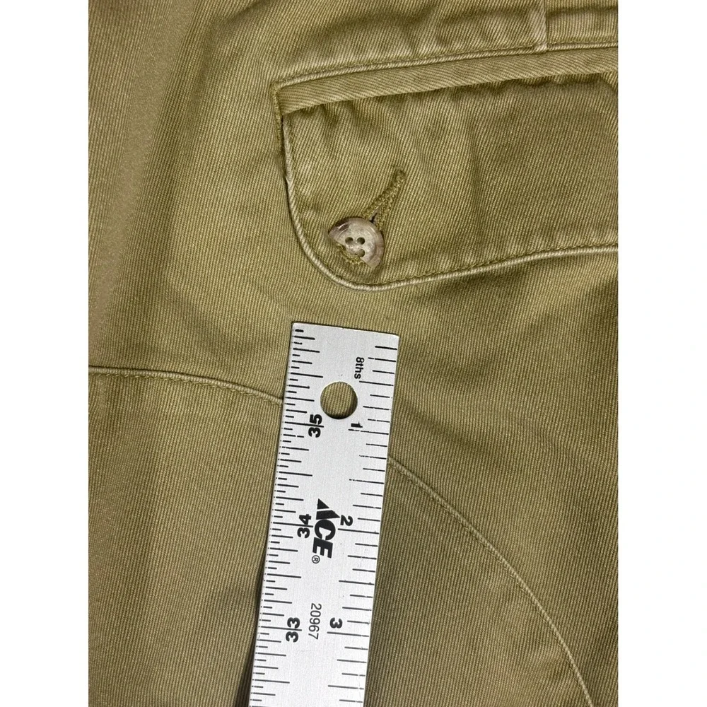 Willis & Geiger Outfitters Mens 36x34 Khaki Cotton Pleated Cargo Pants Safari
